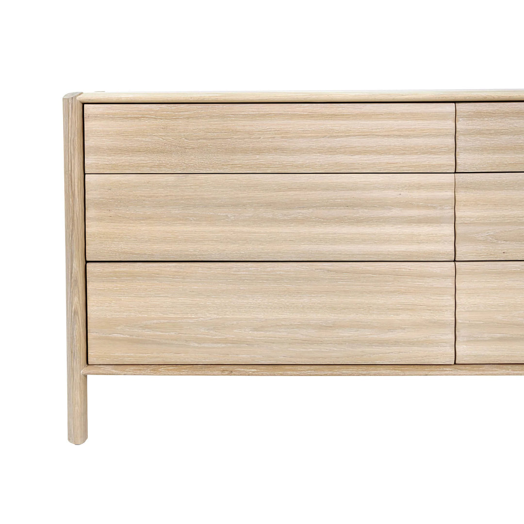 Runway 6 Drawer Dresser in Light Oak top-down view - light oak dresser by LH Imports - Whats New Furniture Portland OR
