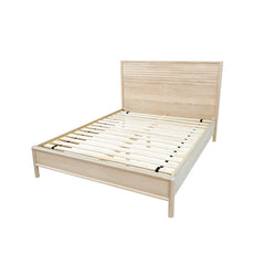 Runway King Bed Frame in Light Oak side angle - light oak king bed frame by LH Imports - Whats New Furniture Portland OR