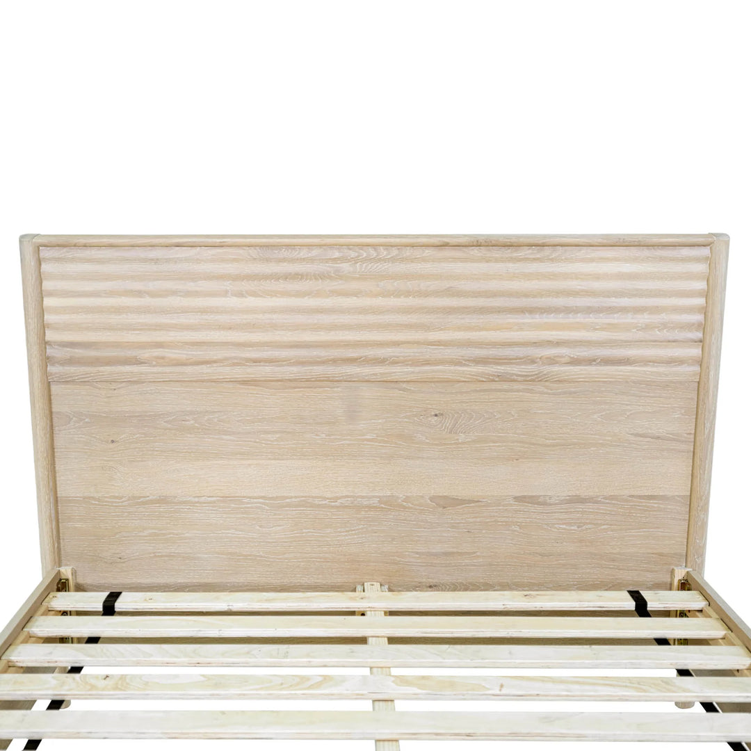 Runway King Bed Frame in Light Oak headboard detail - light oak king bed frame by LH Imports - Whats New Furniture Portland OR