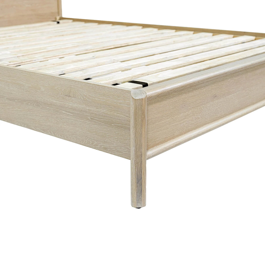Runway King Bed Frame in Light Oak rail detail - light oak king bed frame by LH Imports - Whats New Furniture Portland OR