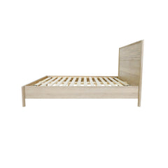 Runway Queen Bed Frame in Light Oak side view - light oak queen bed frame by LH Imports - Whats New Furniture Portland OR