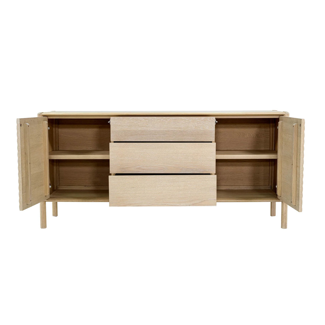 Runway Sideboard in Light Oak side angle - light oak sideboard by LH Imports - Whats New Furniture Portland OR