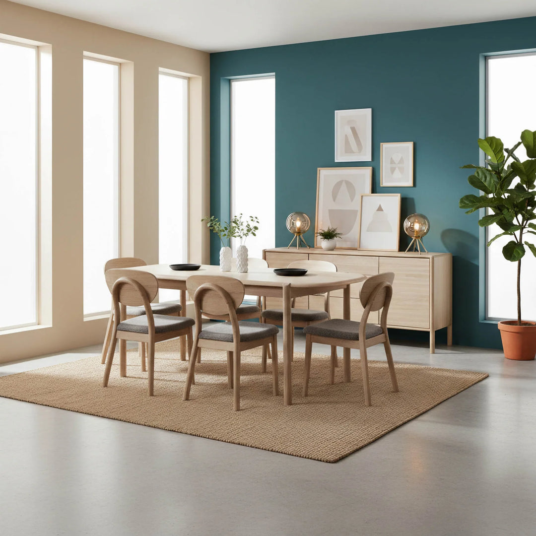 Runway Sideboard in Light Oak styled room setting - light oak sideboard by LH Imports - Whats New Furniture Portland OR