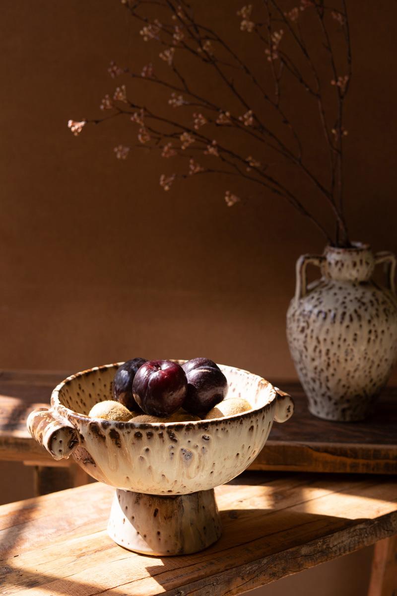 Rustic Ceramic Compote — view 3