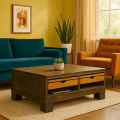 Rustic Coffee Table detail view 6 - Whats New Furniture - Portland, Oregon