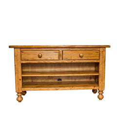 Rustic Pine Console Table with 2 Drawers - Whats New Furniture - Portland, Oregon