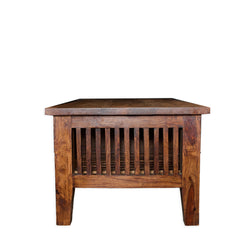 Rustic Wood Coffee Table with Drawer detail view 2 - Whats New Furniture - Portland, Oregon
