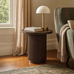 Rutherford End Table in Reclaimed Ashen Brown styled in Portland NW 23rd Victoriwith a bay window living room - Whats New Furniture