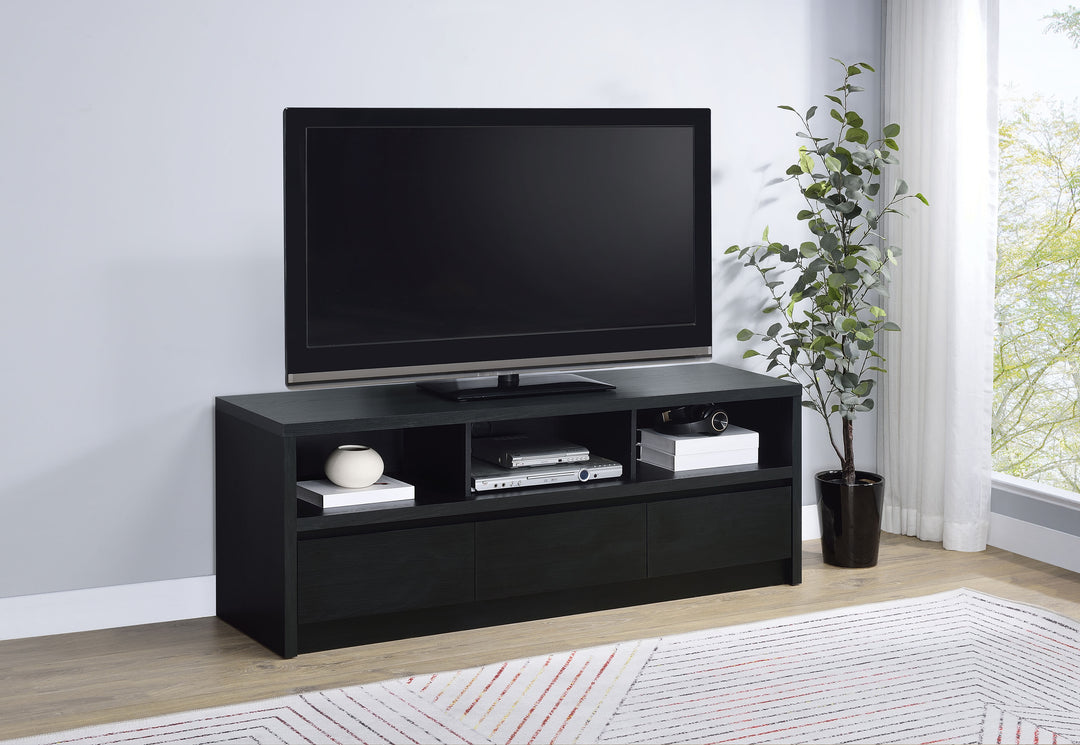 Rutland 59-inch 3-drawer TV Stand Media Console Black - What&