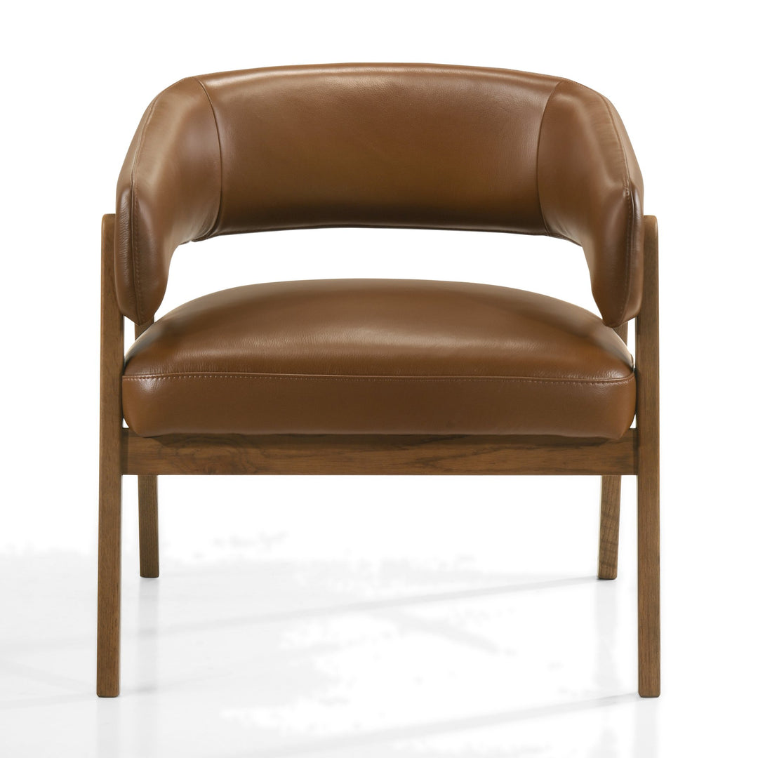 Saga Arm Chair in 676 Brick - front studio - Whats New Furniture Portland