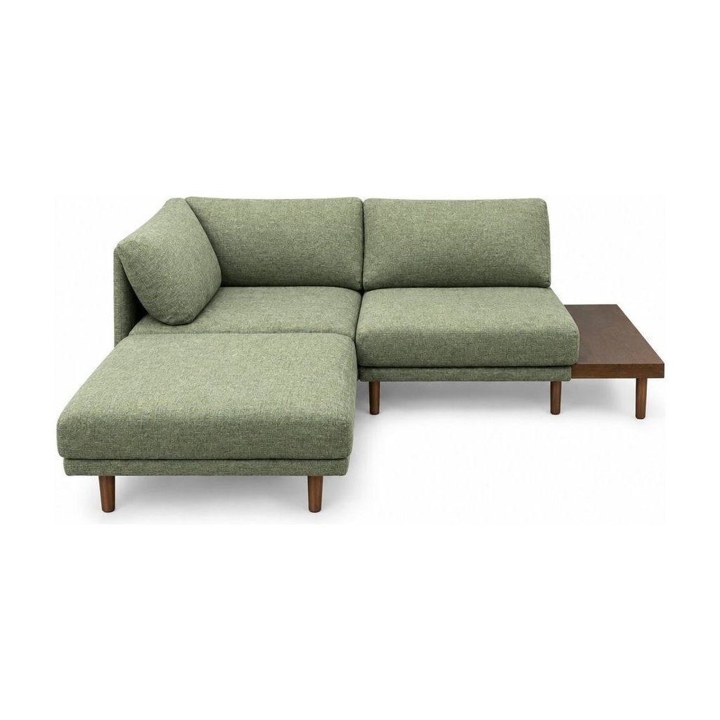 Sage Green contemporary sectional with a removable end table by Burrow - Whats New Furniture Portland OR