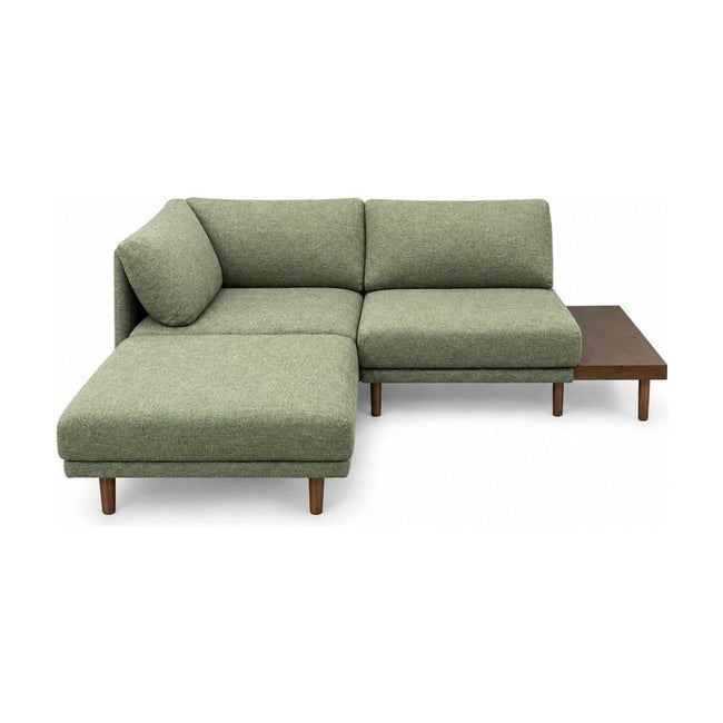 Sage Green contemporary sectional with a removable end table by Burrow - Whats New Furniture Portland OR