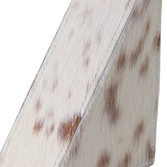 Hair on hide cow print triangular bookends set of 2 - Sagebrook Home - Whats New Furniture Portland OR