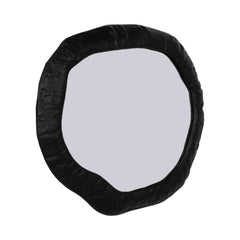 Hammered aluminum organic round wall mirror 18 inch matte black - Sagebrook Home - Whats New Furniture Portland OR