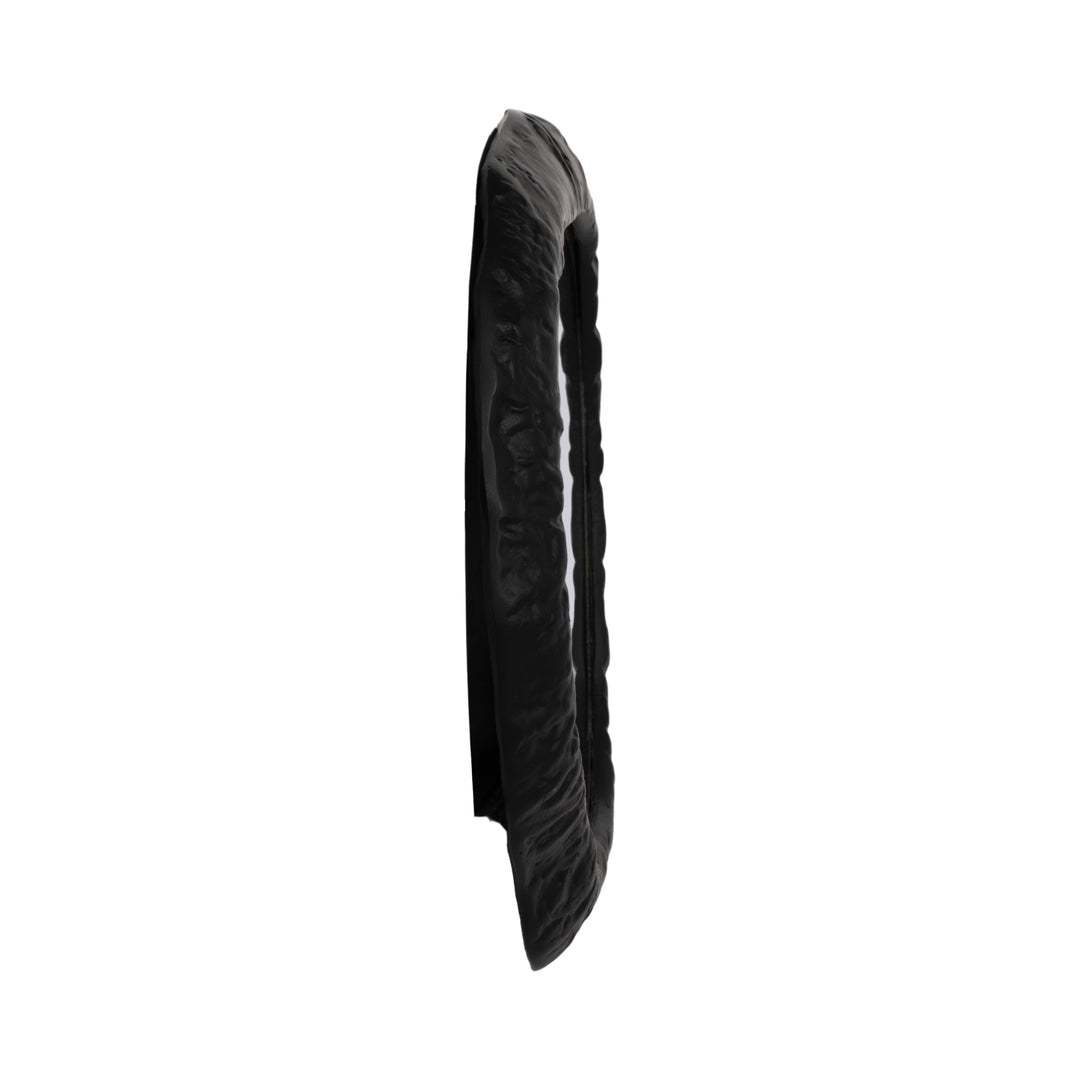 Hammered aluminum organic round wall mirror 18 inch matte black - Sagebrook Home - Whats New Furniture Portland OR