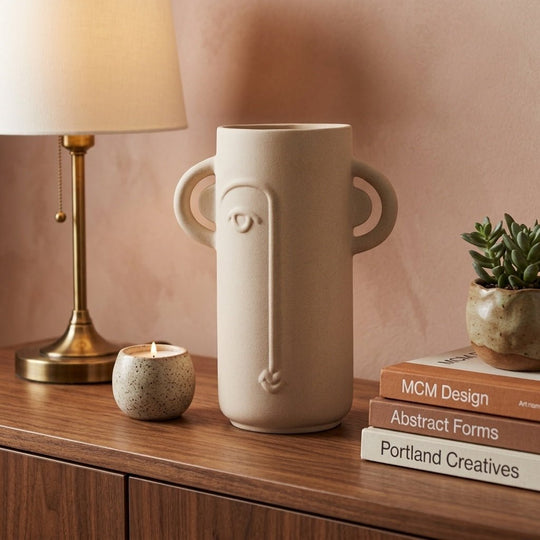 10" Face Vase W/ Handles - What's New Furniture Portland Oregon