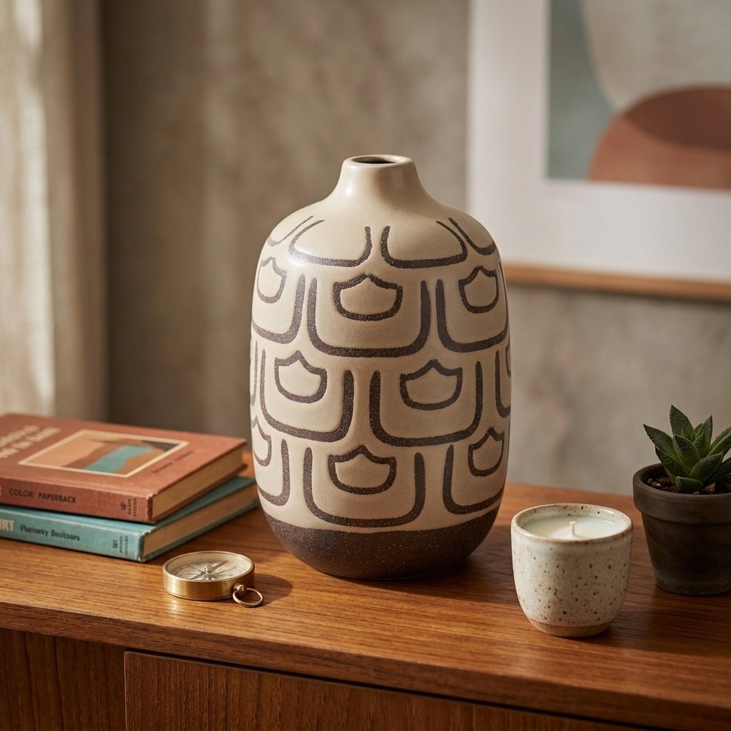 10"h Decoractive Vase, Irish Cream - What's New Furniture Portland Oregon