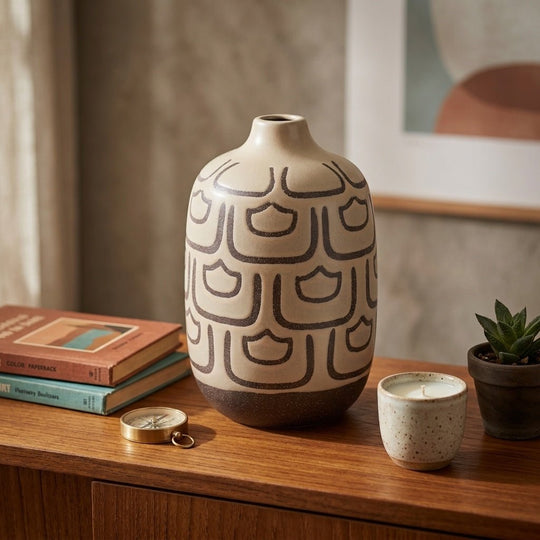 10"h Decoractive Vase, Irish Cream - What's New Furniture Portland Oregon