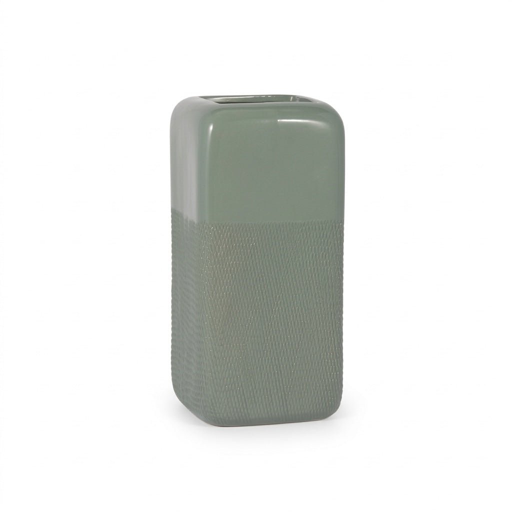 12" Squared Grooved Vase - What's New Furniture Portland Oregon