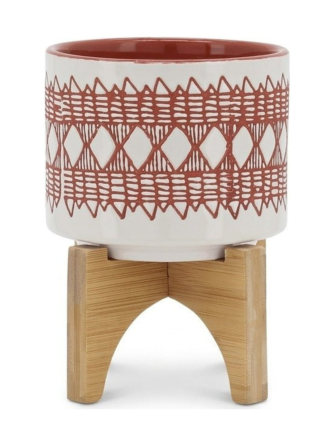 5" Aztec Planter On Wooden Stand - What's New Furniture Portland Oregon