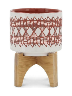 5" Aztec Planter On Wooden Stand - What&