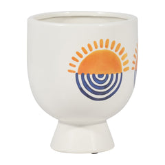 7"h Sunrise Eyes Flower Vase by Sagebrook Home - styled view - Whats New Furniture Portland OR