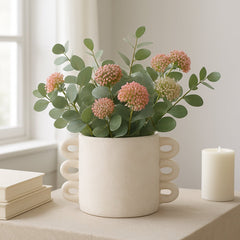 Arch Handle Planter by Sagebrook Home - styled view - Whats New Furniture Portland OR