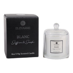 Blanc Saffron &amp; Suede Cloche Candle, 6 oz with its Elevarre gift box - scented candle by Elevarre by Sagebrook Home - Whats New Furniture Portland OR