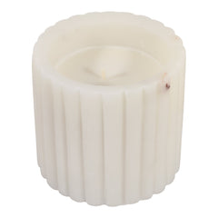 Blanc Saffron &amp; Suede Fluted Lidded Candle, 8 oz top view - scented candle by Elevarre by Sagebrook Home - Whats New Furniture Portland OR