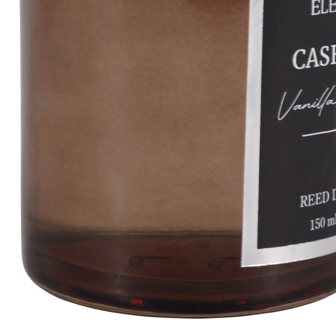Cashmere Vanilla &amp; Musk Reed Diffuser, 150 ml label detail close up - reed diffuser by Elevarre by Sagebrook Home - Whats New Furniture Portland OR