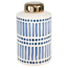 Ceramic Jar with Gold Lid detail view 2 - What&