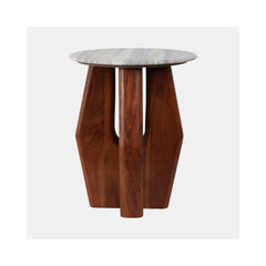 Curved Legs Accent Table Marble Top front view - Whats New Furniture Portland OR