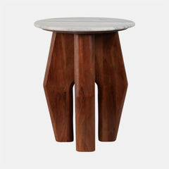 Curved Legs Accent Table Marble Top detail view 3 - Whats New Furniture Portland OR