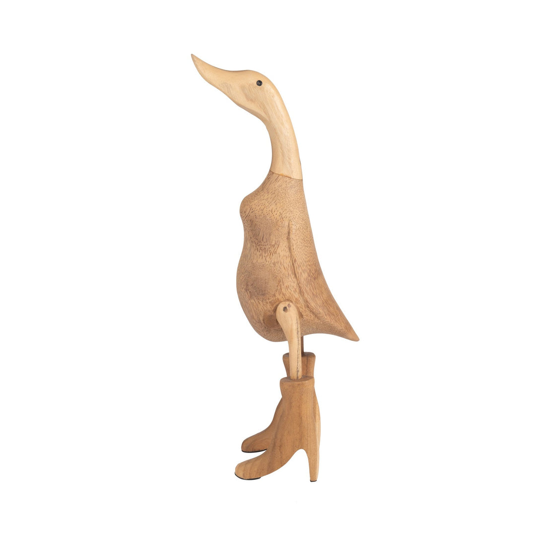 Duck in Rainboots in Natural front studio view - bamboo figurine by Sagebrook Home - Whats New Furniture Portland OR
