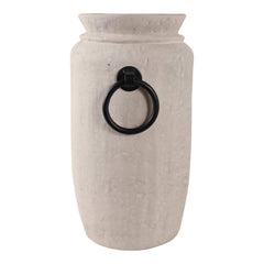 Ecomix Vase with Metal Handles handle detail view - vase by Sagebrook Home - Whats New Furniture Portland OR