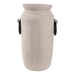 Ecomix Vase with Metal Handles front view - vase by Sagebrook Home - Whats New Furniture Portland OR
