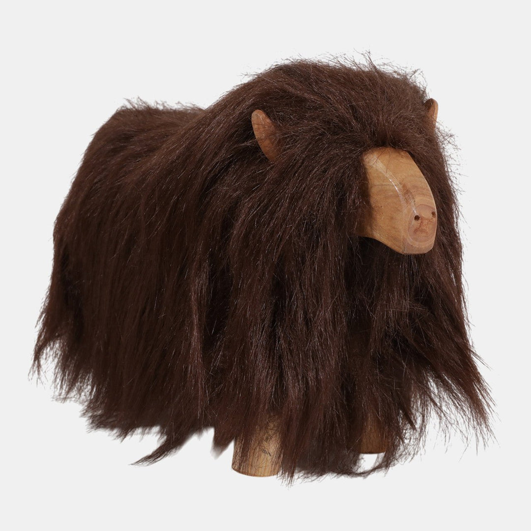 Faux Fur Highland Cow detail view - Whats New Furniture Portland OR