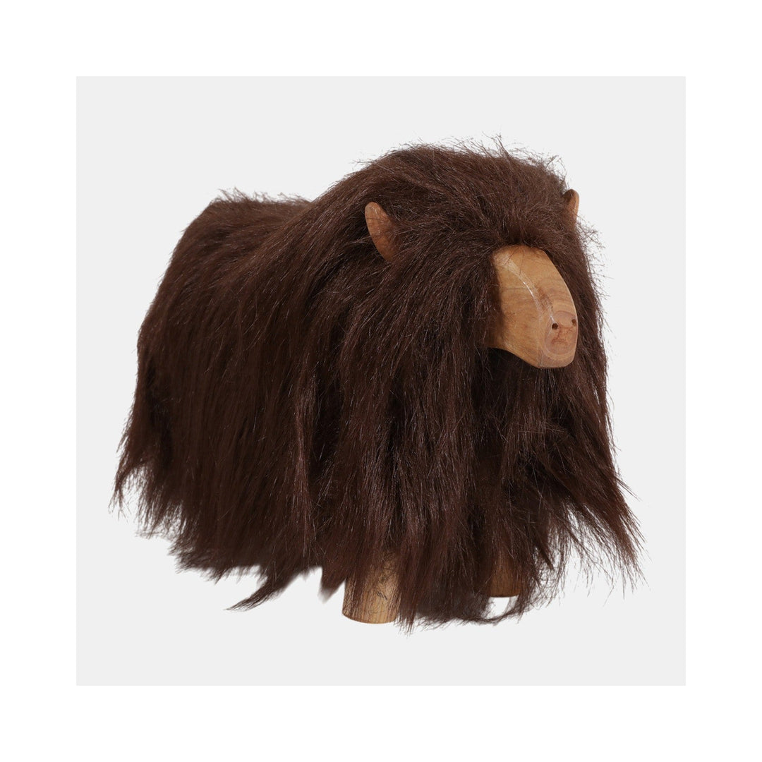 Faux Fur Highland Cow front view - Whats New Furniture Portland OR