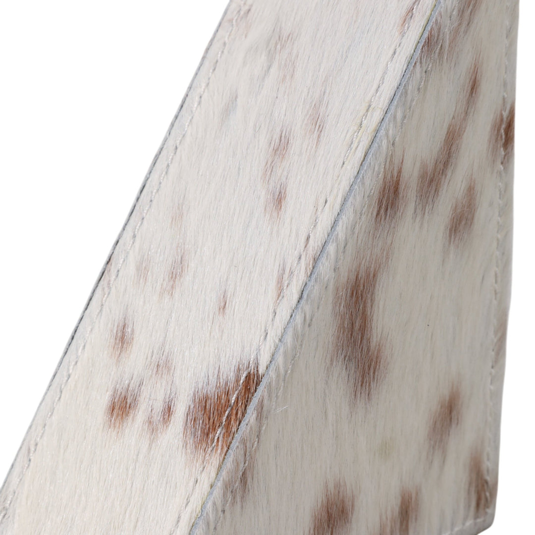 Hair on hide cow print triangular bookends set of 2 - Sagebrook Home - Whats New Furniture Portland OR