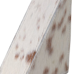 Hair on hide cow print triangular bookends set of 2 - Sagebrook Home - Whats New Furniture Portland OR