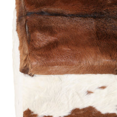 Hair on hide bench cowhide texture and seam detail - bench by Sagebrook Home - Whats New Furniture Portland OR