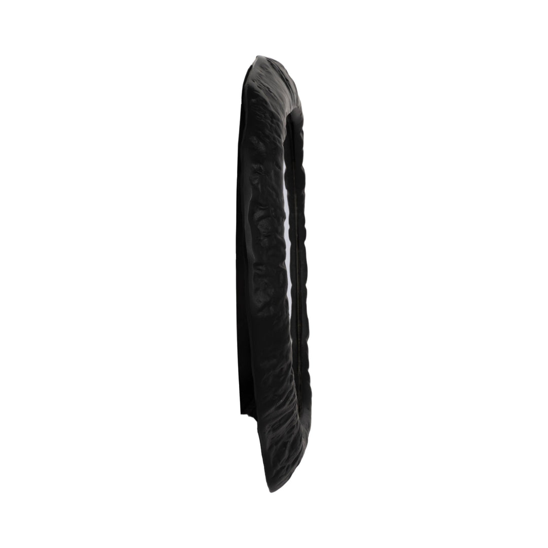 Hammered aluminum organic round wall mirror 18 inch matte black - Sagebrook Home - Whats New Furniture Portland OR
