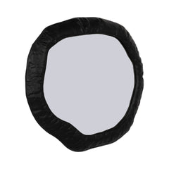 Hammered aluminum organic round wall mirror 18 inch matte black - Sagebrook Home - Whats New Furniture Portland OR