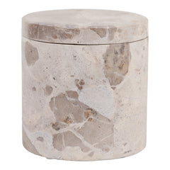 Haven Bergamot &amp; Clary Sage Marble Candle, 9 oz front view - scented candle by Elevarre by Sagebrook Home - Whats New Furniture Portland OR