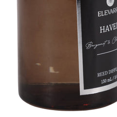 Haven Bergamot &amp; Clary Sage Reed Diffuser, 150 ml label detail close up - reed diffuser by Elevarre by Sagebrook Home - Whats New Furniture Portland OR