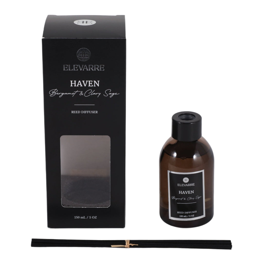 Haven Bergamot &amp; Clary Sage Reed Diffuser, 150 ml with its Elevarre gift box - reed diffuser by Elevarre by Sagebrook Home - Whats New Furniture Portland OR