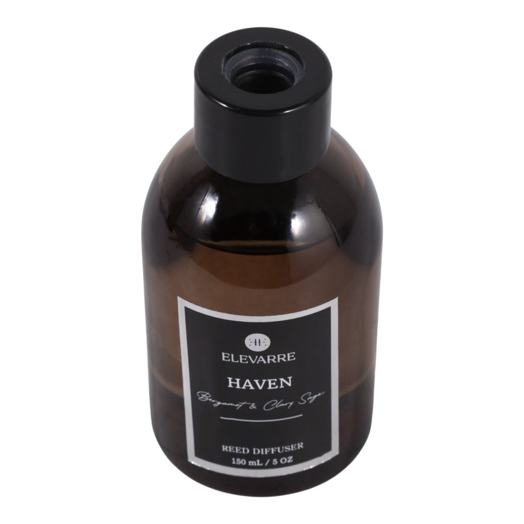 Haven Bergamot &amp; Clary Sage Reed Diffuser, 150 ml bottle close up - reed diffuser by Elevarre by Sagebrook Home - Whats New Furniture Portland OR