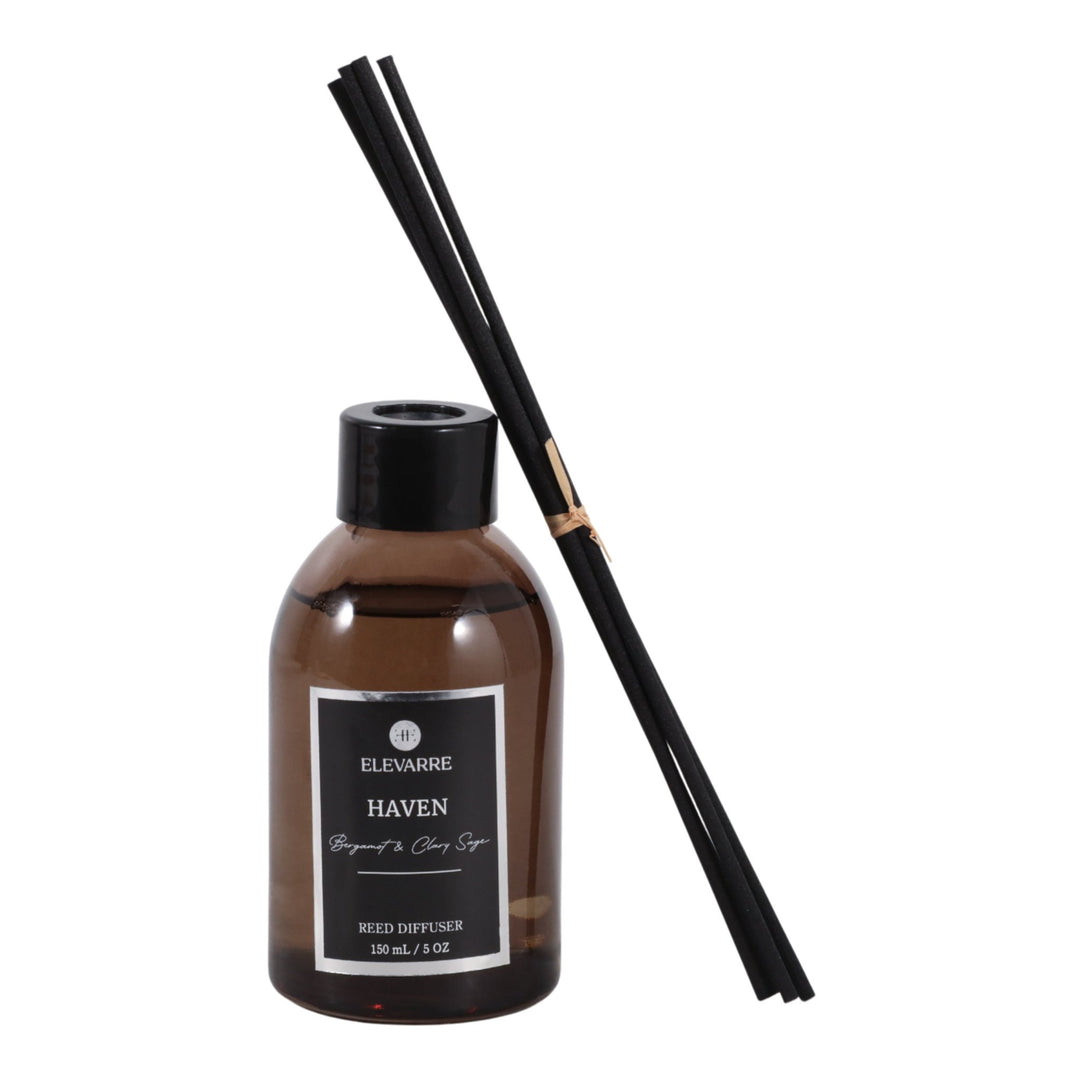 Haven Bergamot &amp; Clary Sage Reed Diffuser, 150 ml front view - reed diffuser by Elevarre by Sagebrook Home - Whats New Furniture Portland OR