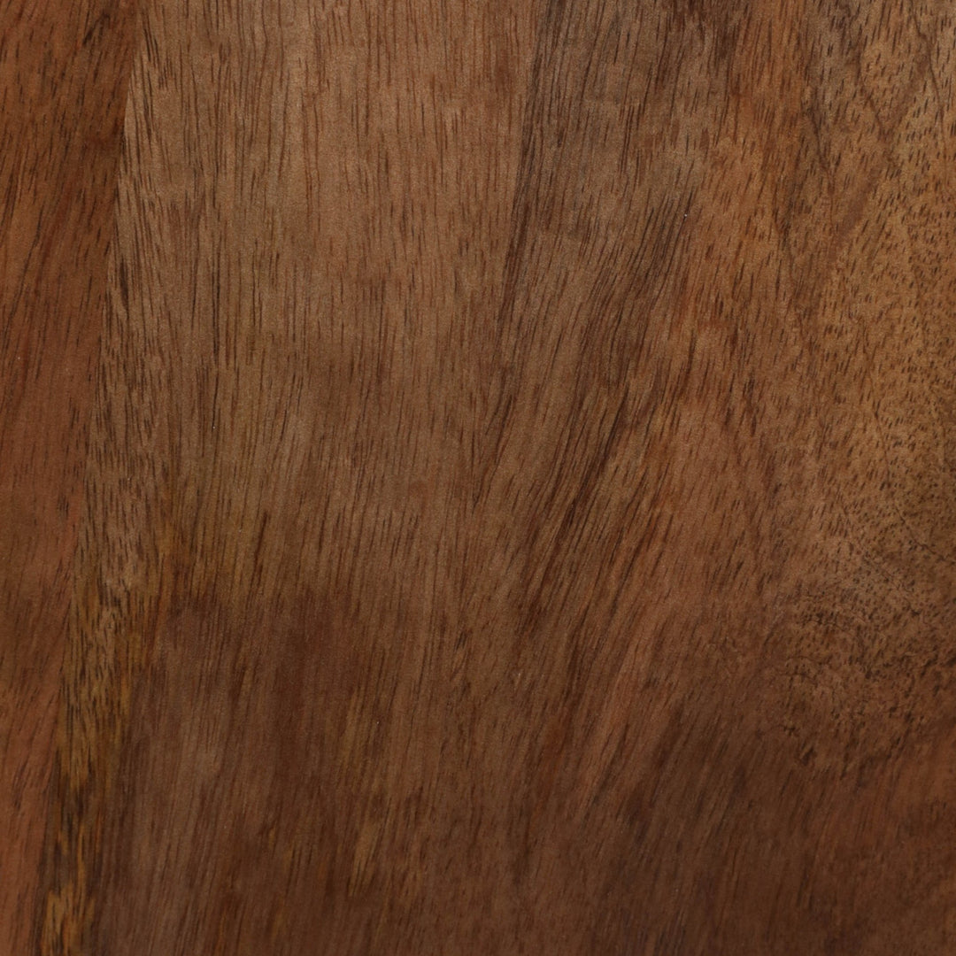 Mango Wood Ring Pedestal Drink Table 24", Honey wood grain close up - side table by Sagebrook Home - Whats New Furniture Portland OR