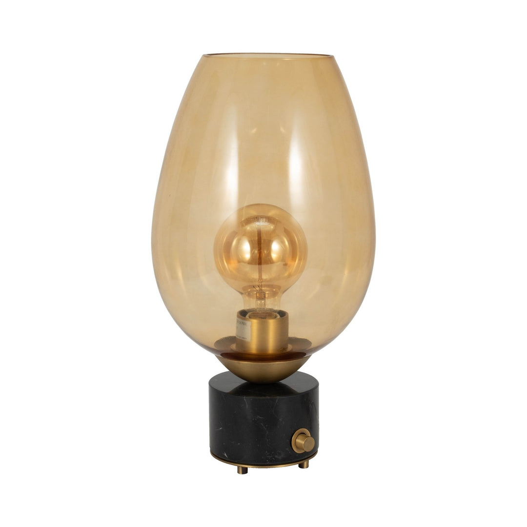 Mikeno amber glass table lamp with marble base - Sagebrook Home - Whats New Furniture Portland OR